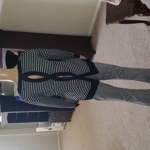 Eight 18 m infinity cutout back striped long sleeve sweater